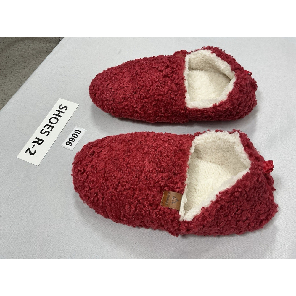 Womans Athmile Slipon Slippers 11-12 Red Sherpa Lined NWOT we - Picture 3 of 7